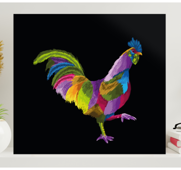 Quadro de pássaros desenho de galo colorido - TenStickers