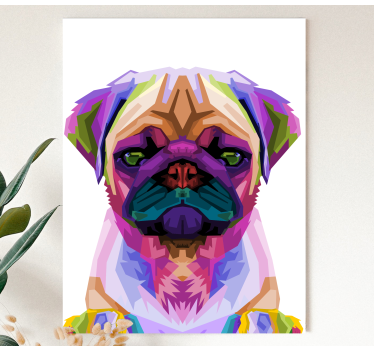 Quadro Decorativo de cães Pug pop art - TenStickers