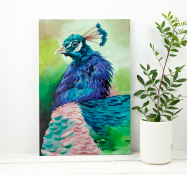 Quadro de pássaros retrato de pavo real majestoso - TenStickers
