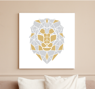 Quadro decorativo de cavalos cabeça de leão geométrica - TenStickers