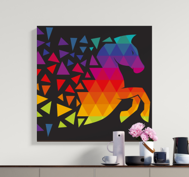 Quadro decorativo de cavalos cavalo geométrico colorido - TenStickers