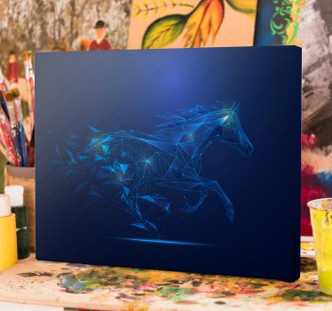 Quadro decorativo de cavalos cavalo geométrico correndo - TenStickers