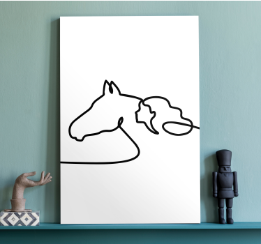 Quadro decorativo de cavalos contorno elegante de cavalo - TenStickers
