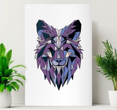 Quadro decorativo de cavalos e rosto de leão poligonal - TenStickers