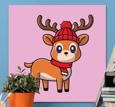 Quadro decorativo de cavalos e veado cartoon fofo - TenStickers