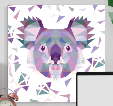 Quadro decorativo de cavalos face de coala geométrica - TenStickers