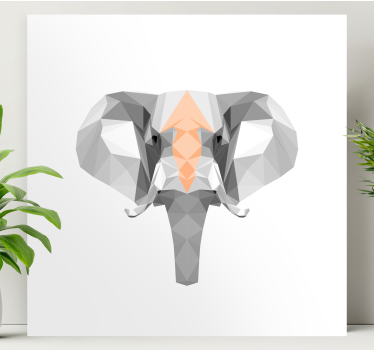 Quadro de elefantes cabeça de elefante geométrica - TenStickers