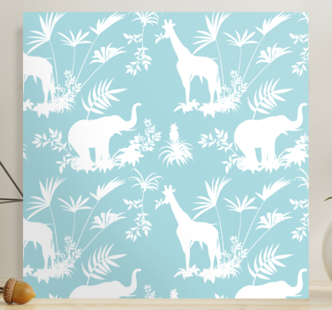 Quadro de elefantes elefante e girafa - TenStickers