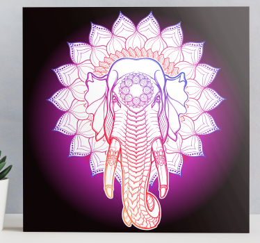 Quadro Decorativo de elefantes Elefantes mandala multicoloridos - TenStickers