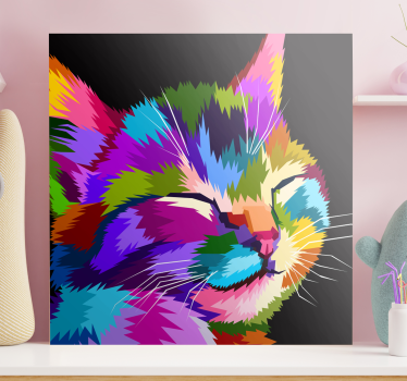 Quadro Decorativo de gatos Gato arco-íris - TenStickers
