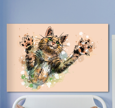 Quadro Decorativo de gatos Gato pintado - TenStickers