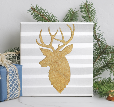Quadro de natal rena dourada - TenStickers