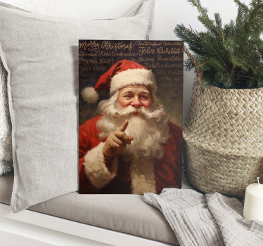 Quadro de natal retrato de papai noel - TenStickers