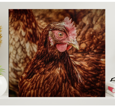 Quadro Decorativo de pássaros Frango marrom sério - TenStickers