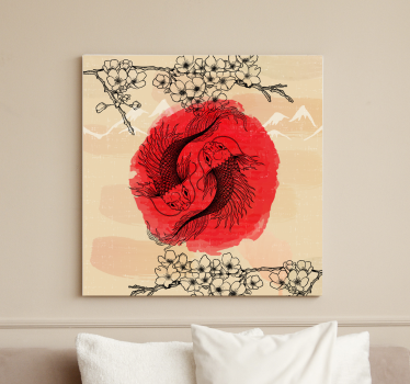 Quadro decorativo de peixes Peixes ying yang - TenStickers