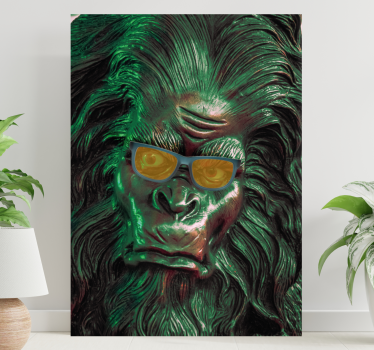 Quadro de penas cara de gorila estilosa - TenStickers