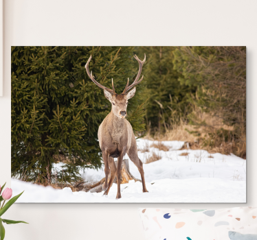 Quadro Decorativo de veados Paisagem de inverno com - TenStickers
