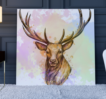 Quadro Decorativo de veados Respingo de tinta veado - TenStickers