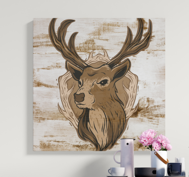 Quadro Decorativo de veados Veado de madeira - TenStickers