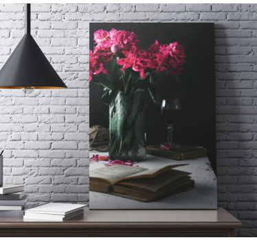 Quadro Decorativo de vinícola Copo de vinho e vaso - TenStickers