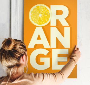 Quadro Decorativo de vinícola Texto cortado em laranja - TenStickers