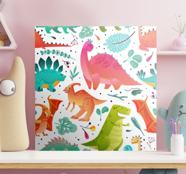 Quadro Decorativo dinossauro Dinossauros felizes para crianças - TenStickers