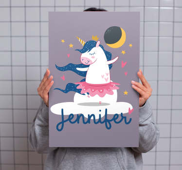 Quadro de dinossauro fantasia de unicórnio dançante - TenStickers