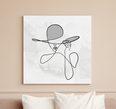 Quadro Decorativo hall de entrada Mulher minimalista com chapéu - TenStickers