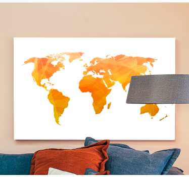 Quadro decorativo mapa mundi Forma abstrata - TenStickers