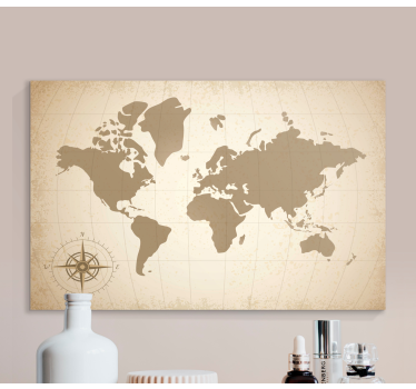 Quadro decorativo mapa mundi Vintage velho - TenStickers
