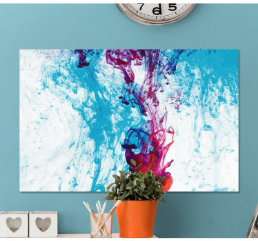 Quadro Decorativo moderno Efeito de água roxo e azul - TenStickers