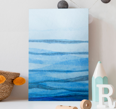Quadro Decorativo moderno Estipes de efeito ombre em tons de azul - TenStickers