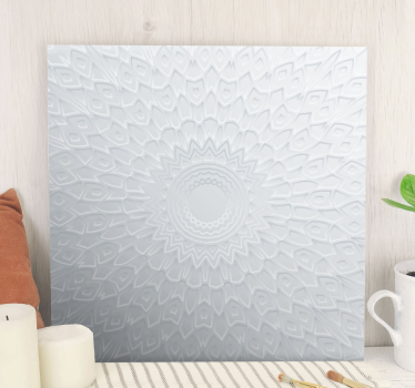 Quadro Decorativo moderno Mandala branca 3d - TenStickers