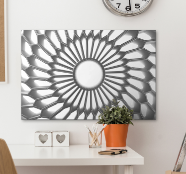 Quadro Decorativo moderno Mandala diamante branco 3d - TenStickers