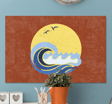 Quadro Decorativo náutico Sol, praia e onda - TenStickers