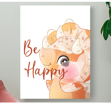 Quadro Decorativo nórdico Dinossauro seja feliz - TenStickers