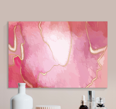 Quadro Decorativo para quarto Efeito de mármore rosa e dourado - TenStickers