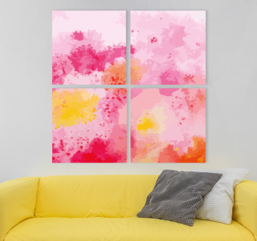 Quadro Decorativo para quarto Pincelada de acrílico colorido - TenStickers