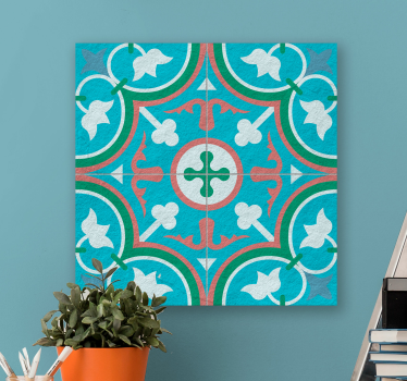 Quadro vintage azul hidráulica azulejo - TenStickers