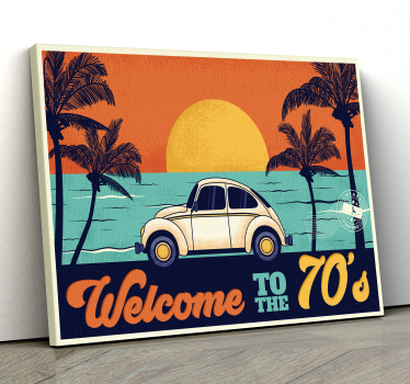 Quadro Decorativo vintage Bem vindo aos anos 70 - TenStickers