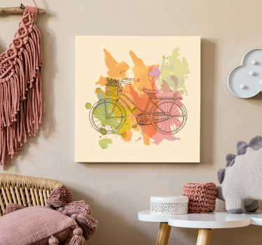 Quadro Decorativo vintage Bicicleta vintage com flores - TenStickers