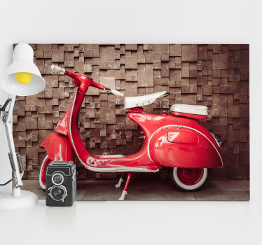 Quadro Decorativo vintage Moto vermelha - TenStickers