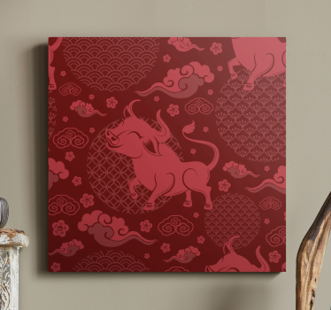 Quadro Decorativo vintage Padrão vintage estilo chinês - TenStickers