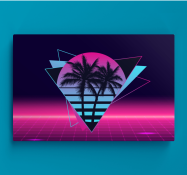 Quadro Decorativo vintage Palmeira estilo vaporwave - TenStickers