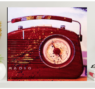 Quadro Decorativo vintage Rádio vintage vermelho - TenStickers