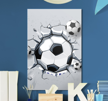 Quadro em 3D 3d bolas de futebol - TenStickers