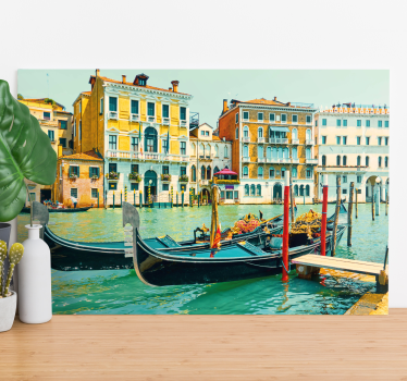 Quadro em 3D Canais da aquarella venecia - TenStickers