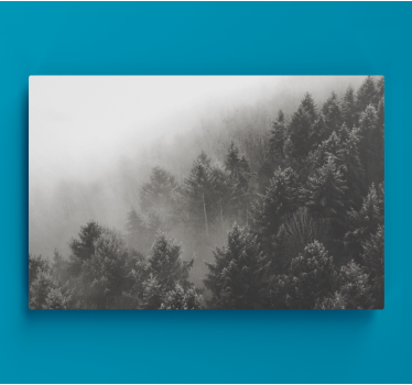 Quadro em 3D Floresta com pinheiros brancos - TenStickers