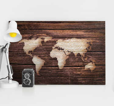 Quadro em 3D Marrom de madeira - TenStickers