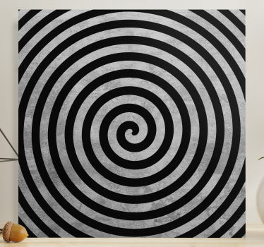 Quadro em 3D Redemoinho preto e branco - TenStickers